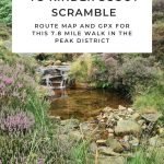 Pin Image - Crowden Clough Scramble to Kinder Scout and Jacobs Ladder - Peak District Walks from The Wandering Wildflower