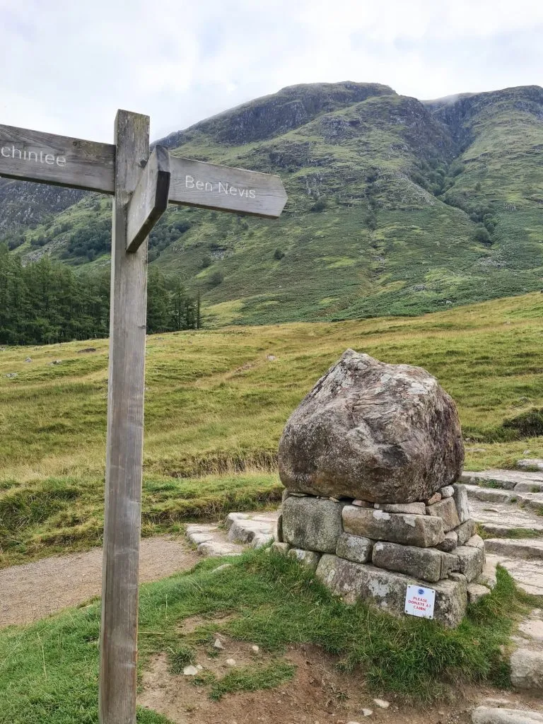 Signpost for Ben Nevis - Ben Nevis Route from The Wandering Wildflower