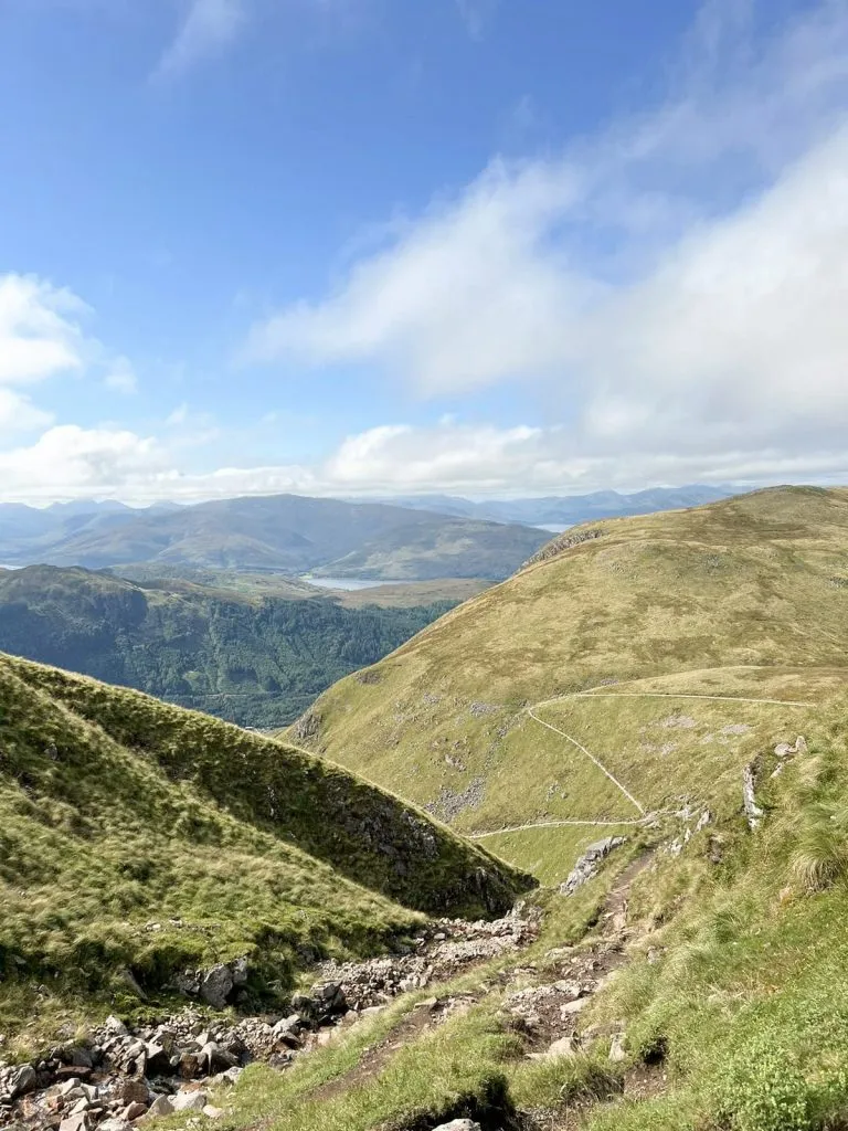 Views back down the Ben Nevis mountain path - Ben Nevis Route from The Wandering Wildflower