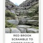 Pin Image for Red Brook Scramble onto Kinder Scout - The Wandering Wildflower Peak District Walks