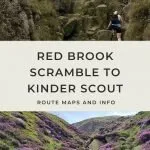 Pin Image for Red Brook Scramble onto Kinder Scout - The Wandering Wildflower Peak District Walks