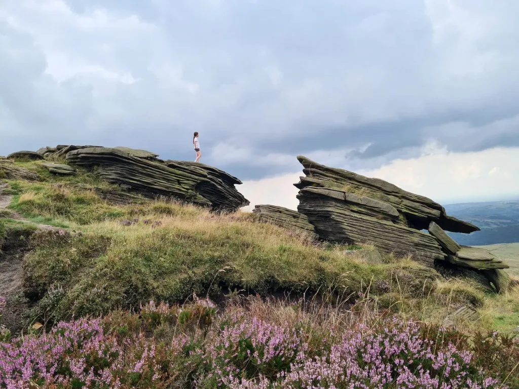 Amazing rock formations on Kinder Scout - Peak District Walks by The Wandering Wildflower