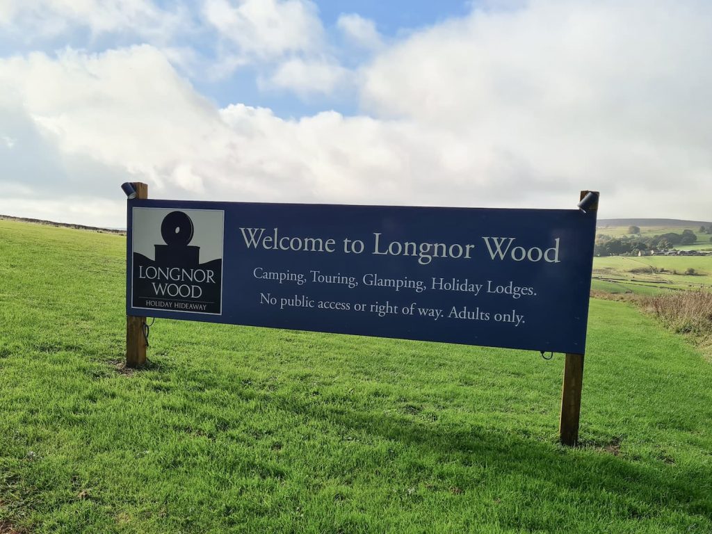 Longnor Wood camp site entrance