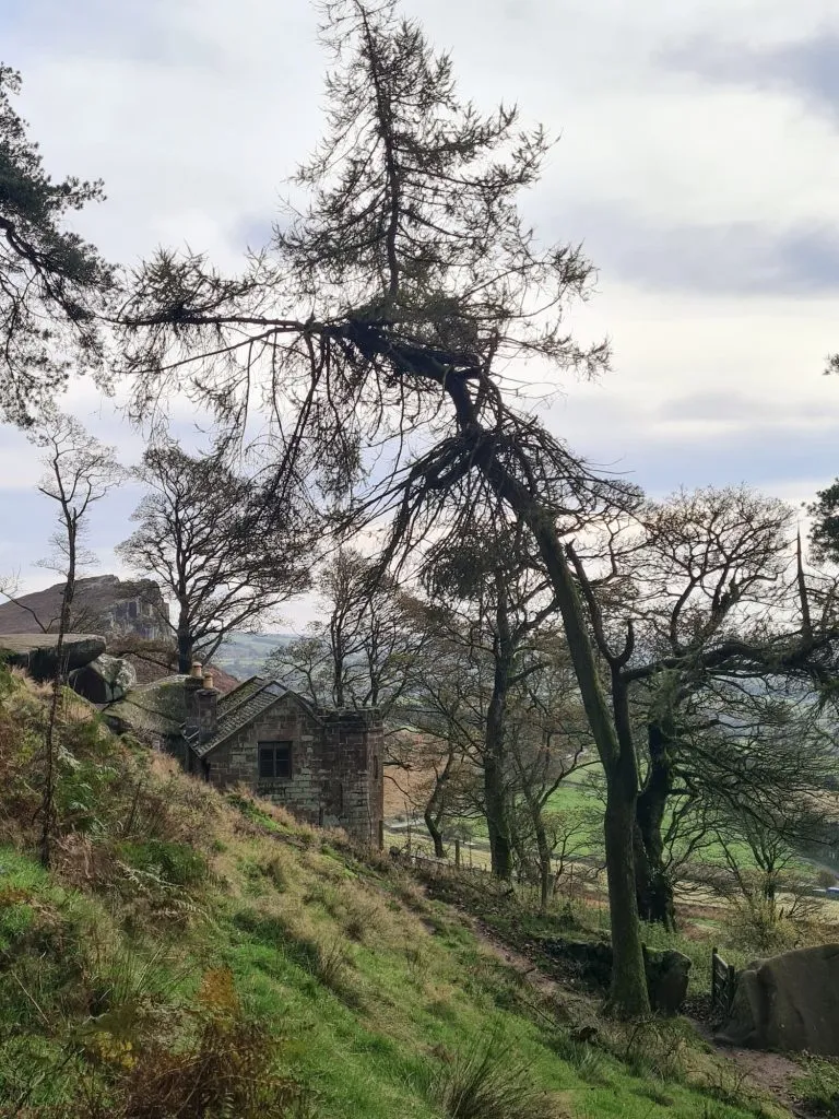 Rockhall Cottage, a small castle style house built into the rocks at The Roaches