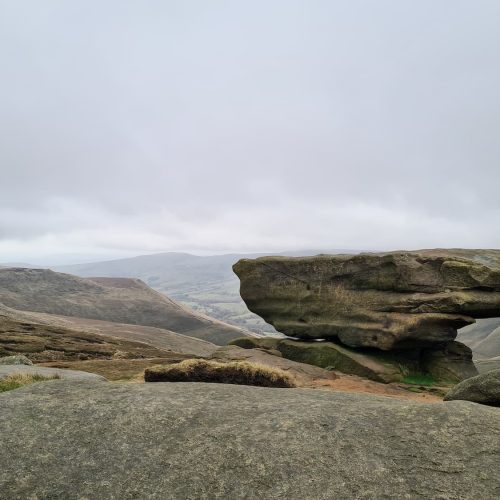 Noe Stool, a rock formation on Kinder Scout