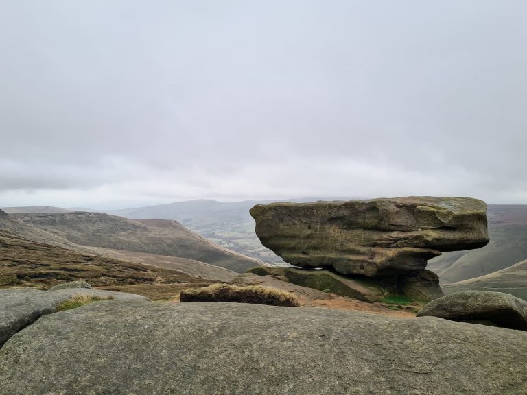 Noe Stool, a rock formation on Kinder Scout