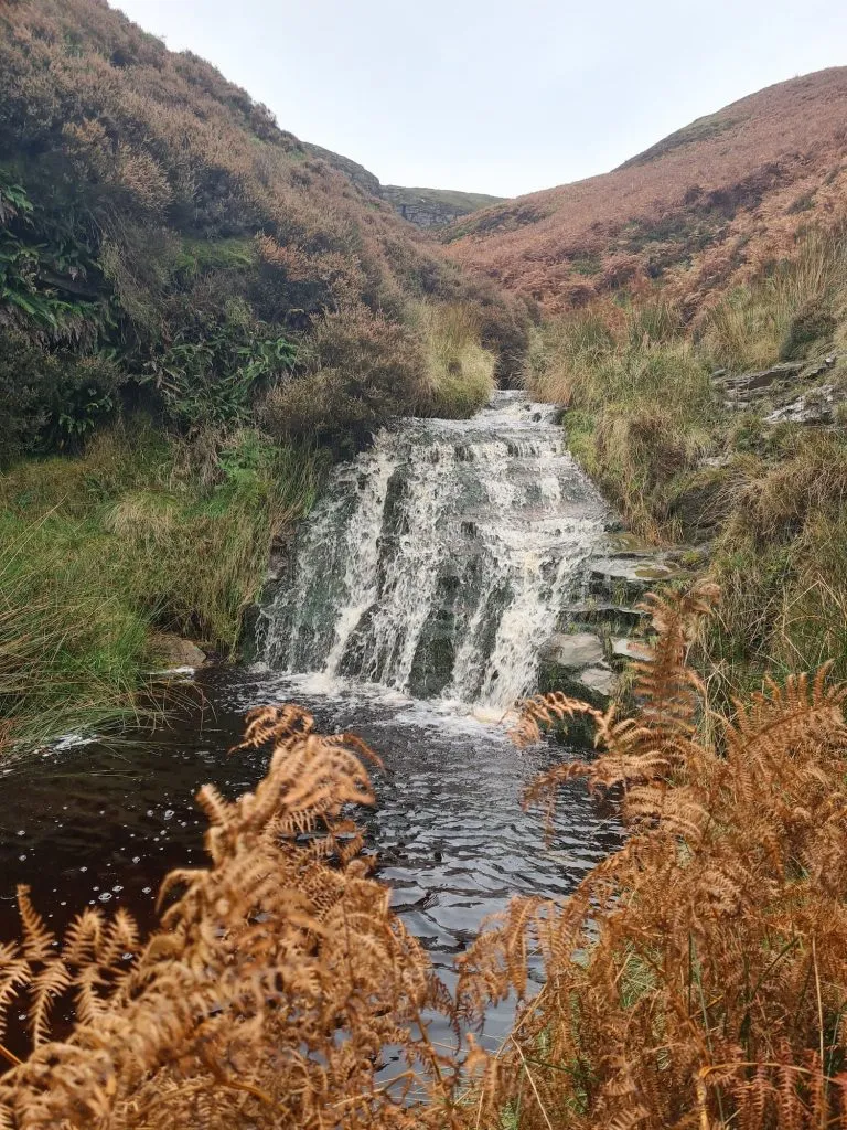 Waterfalls in Blackden Brook, The Peak District in Autumn