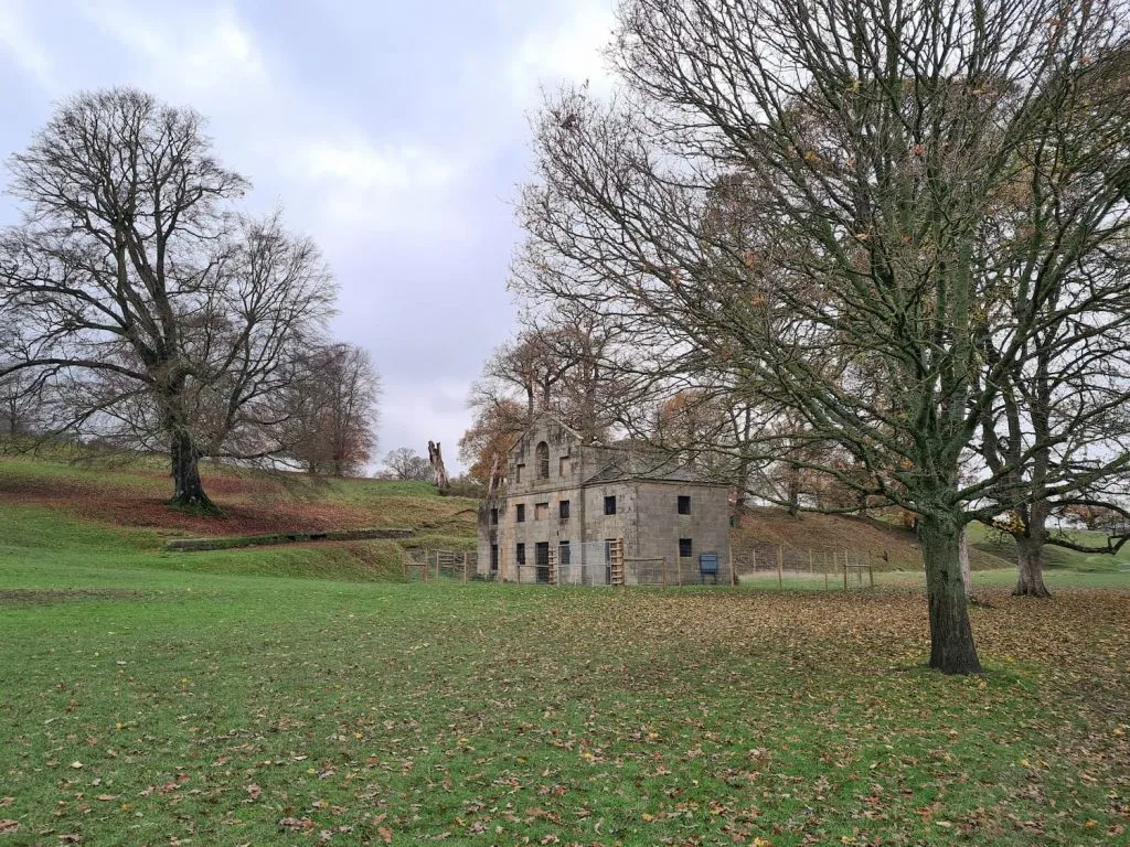 The ruins of a former corn mill at Chatsworth