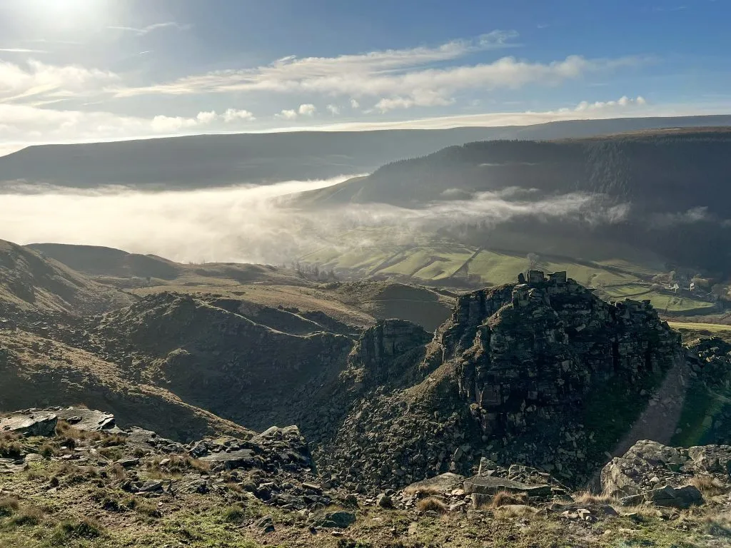 Alport Castles with a cloud inversion