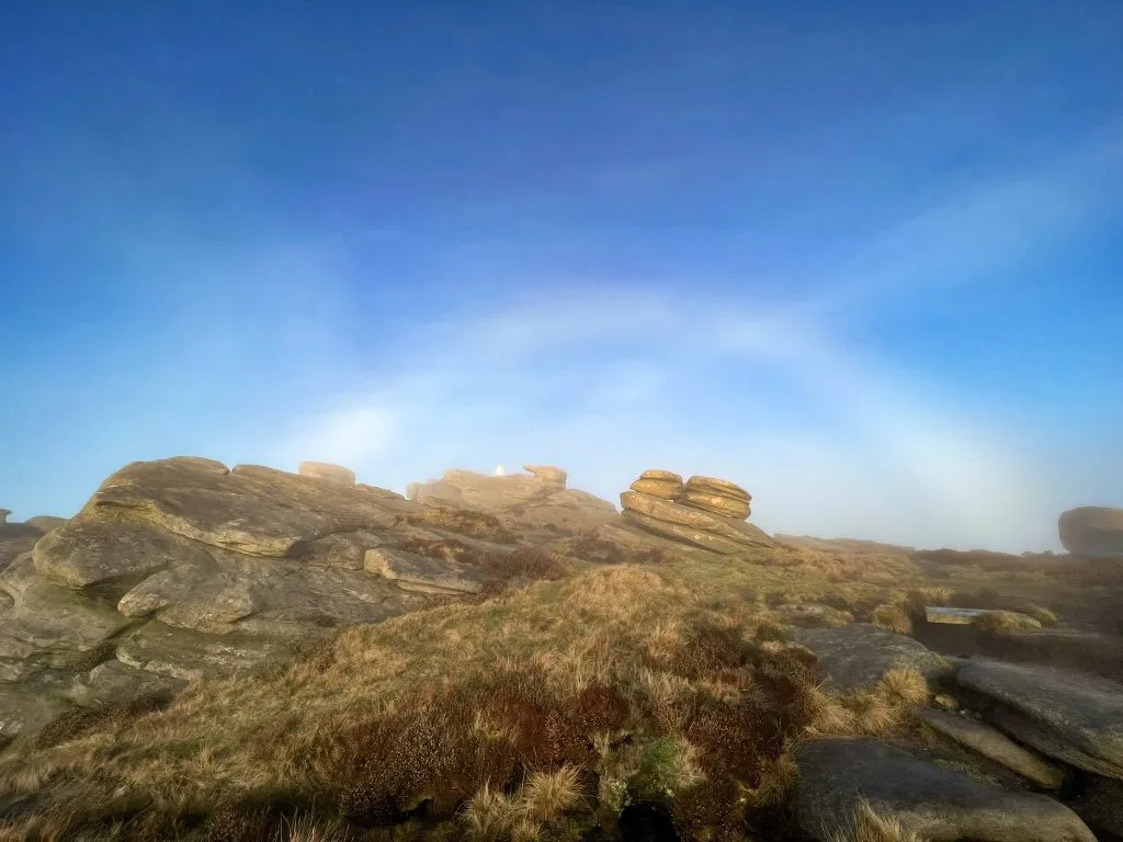A fogbow over Back Tor, Derwent Edge