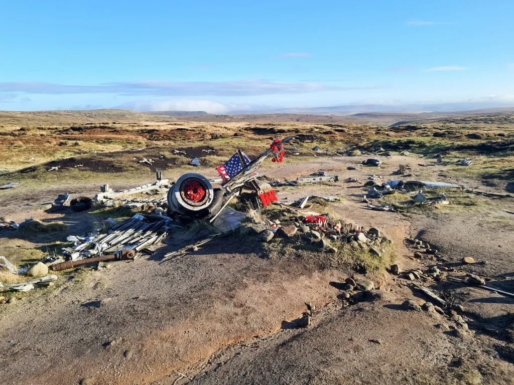 The plane crash site at Higher Shelf Stones near Bleaklow - The RB29 Superfortress Over Exposed