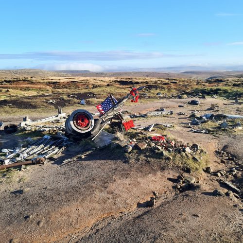 The plane crash site at Higher Shelf Stones near Bleaklow - The RB29 Superfortress Over Exposed