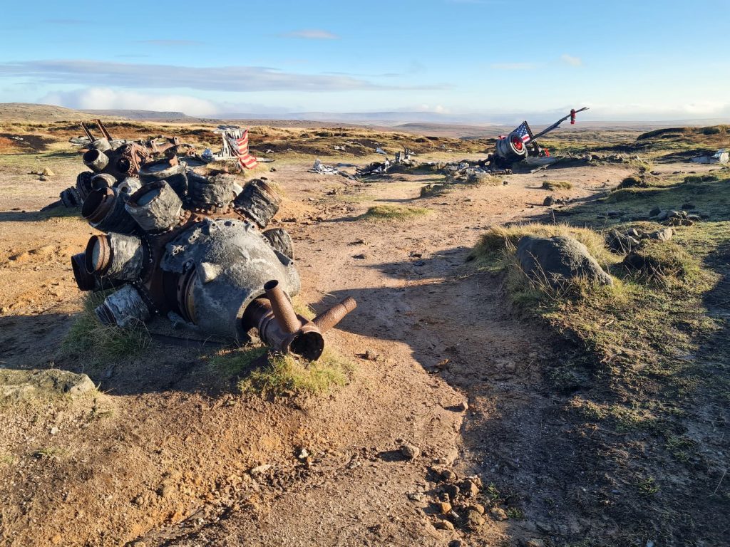 The plane crash site at Higher Shelf Stones near Bleaklow - The RB29 Superfortress Over Exposed