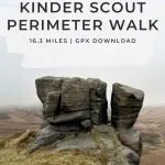 Pinterest pin image for Kinder Scout perimeter walk from The Wandering Wildflower