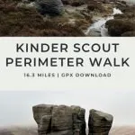 Pinterest pin image for Kinder Scout perimeter walk from The Wandering Wildflower