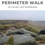 Pinterest pin image for Kinder Scout perimeter walk from The Wandering Wildflower