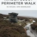 Pinterest pin image for Kinder Scout perimeter walk from The Wandering Wildflower