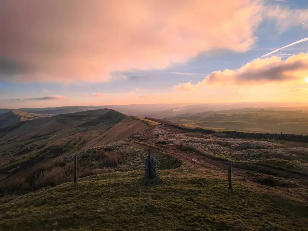 Sunrise over The Great Ridge from Rushup Edge - The Wandering Wildflower