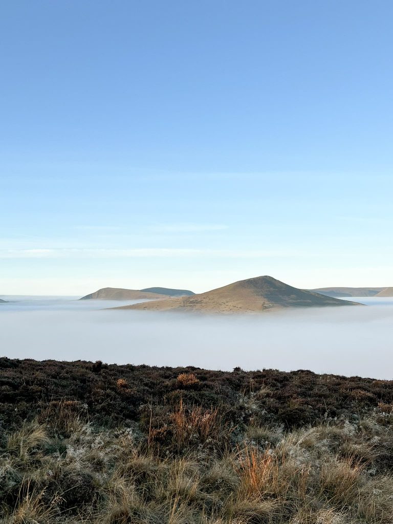 Mam Tor, Lose Hill and The Great Ridge as seen from Win Hill during a cloud inversion