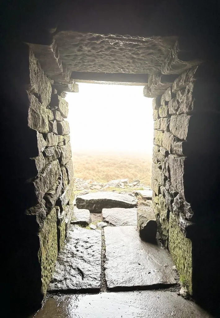 View from the doorway of the stone igloo on Brown Knoll