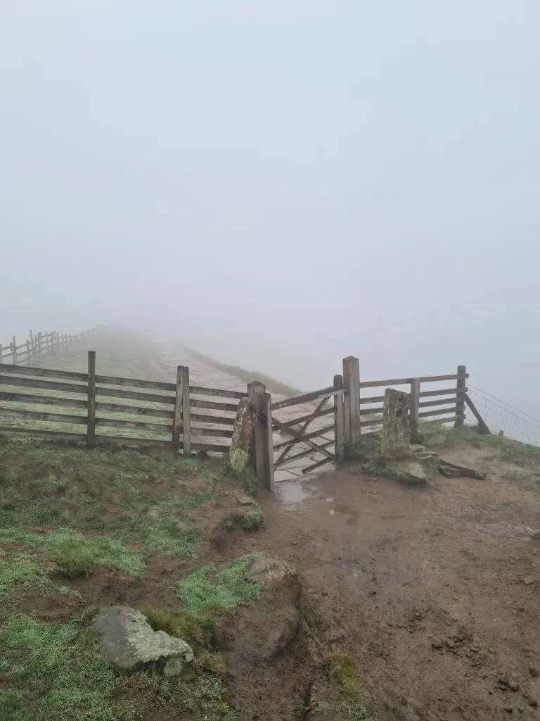 Gate on The Great Ridge in the mist