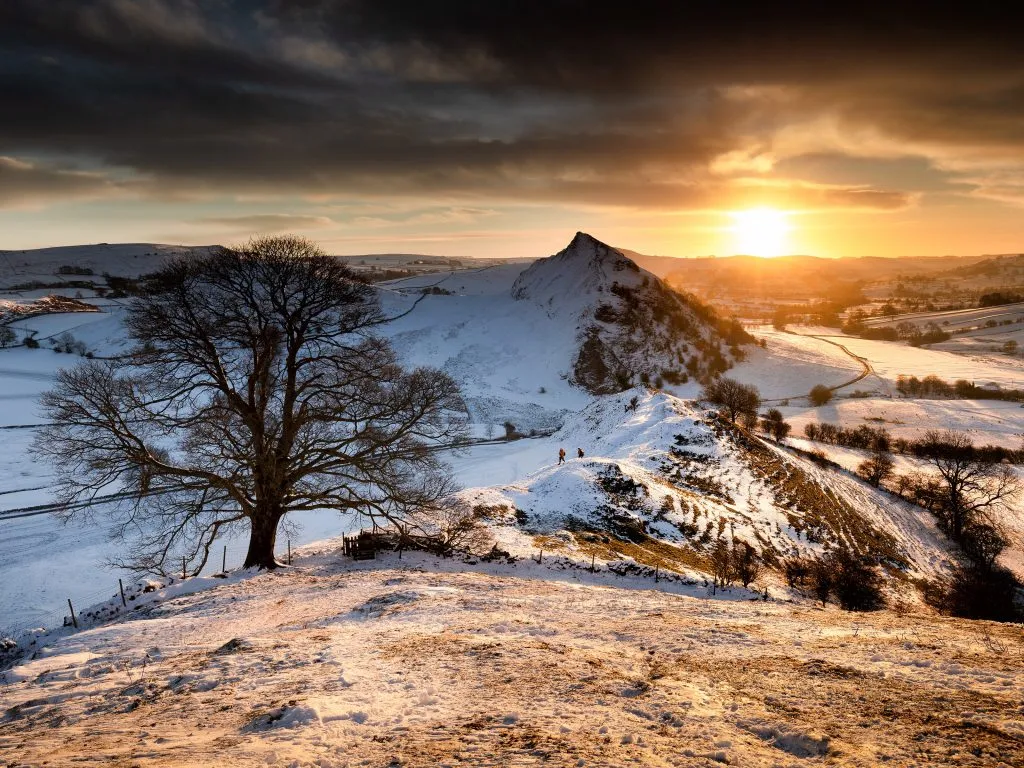 Parkhouse Hill from Chrome Hill at sunrise in the snow by Rob Bates