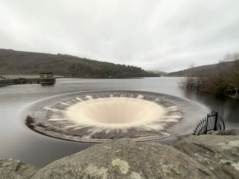 Overflowing Ladybower Reservoir Plugholes by The Wandering Wildflower