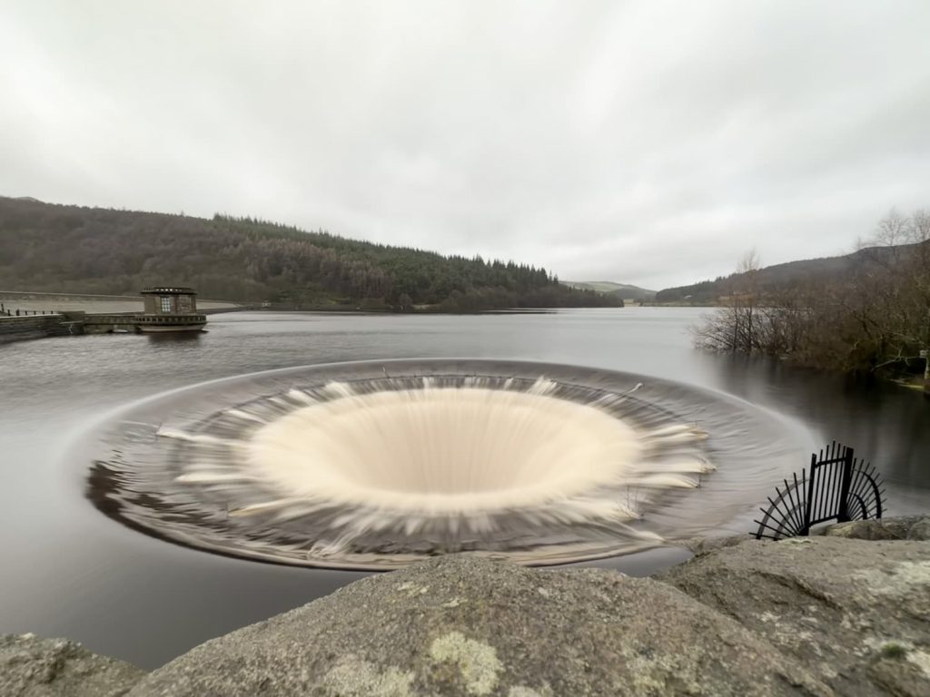 Overflowing Ladybower Reservoir Plugholes by The Wandering Wildflower