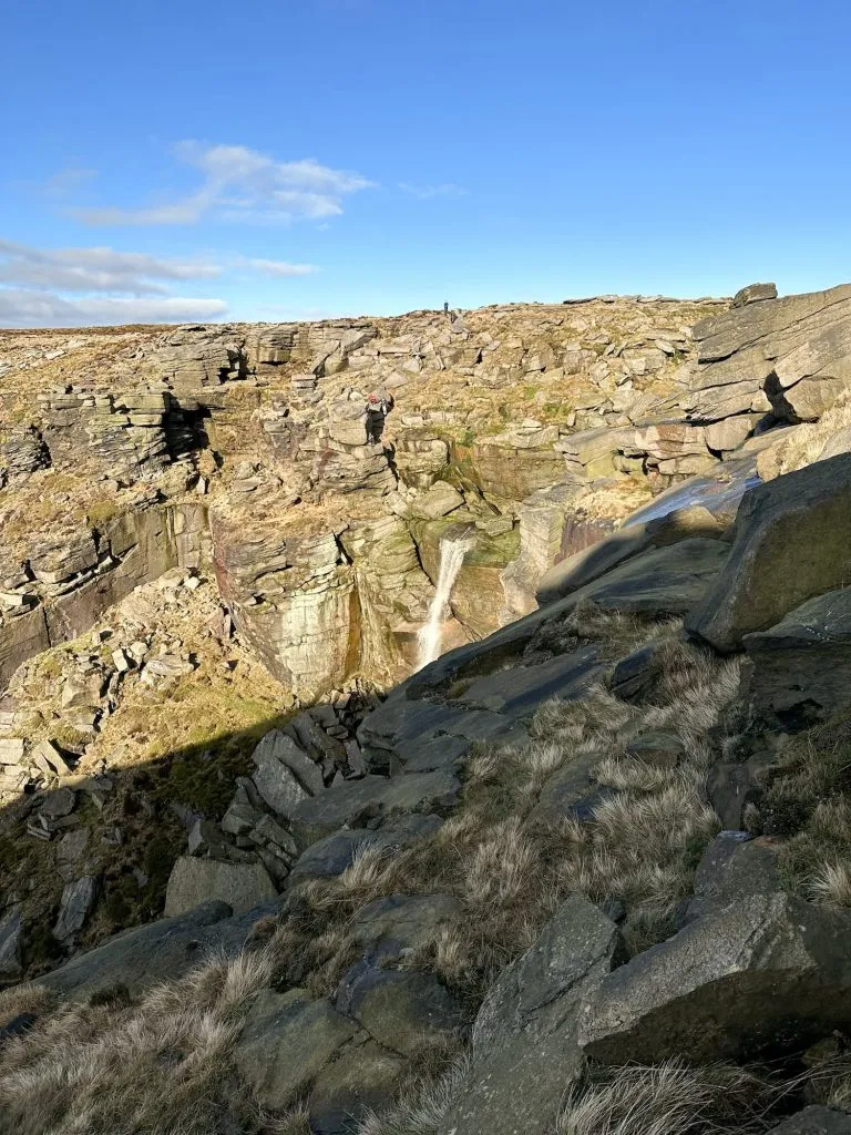 Kinder Downfall, the tallest waterfall in the Peak District