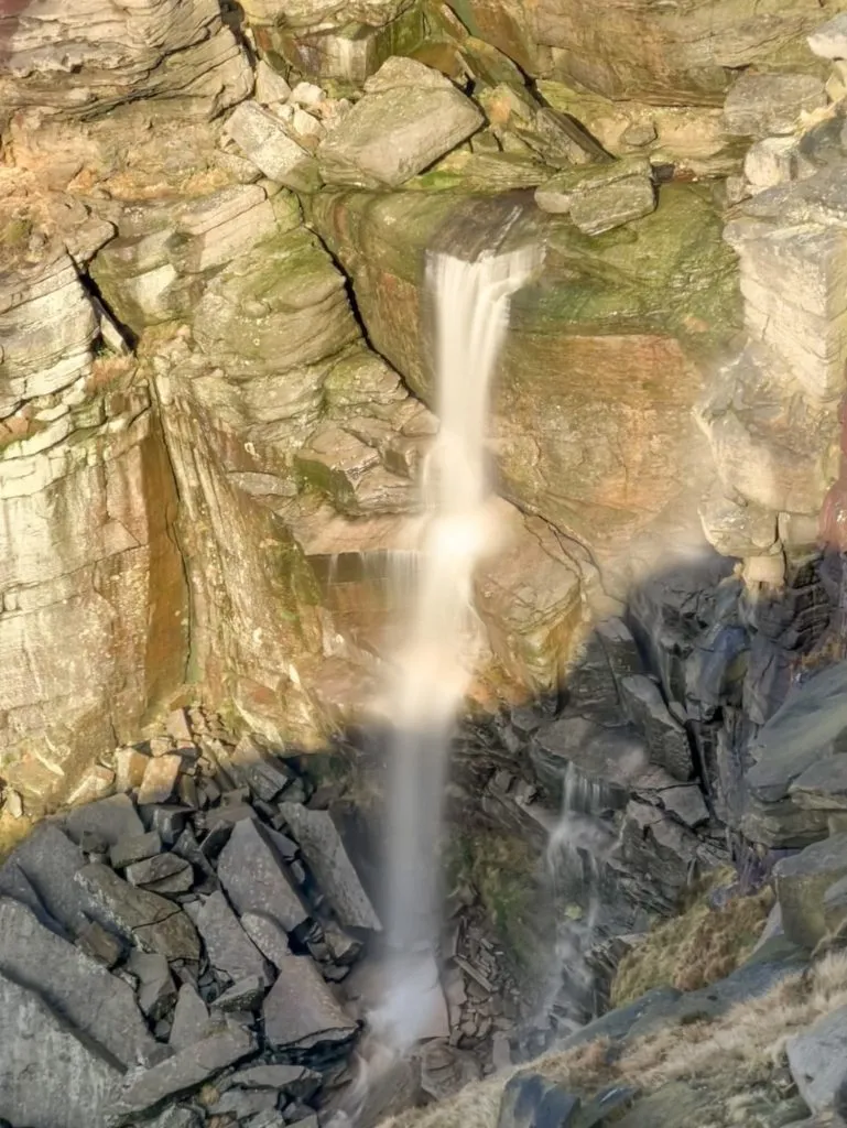 Kinder Downfall, the tallest waterfall in the Peak District
