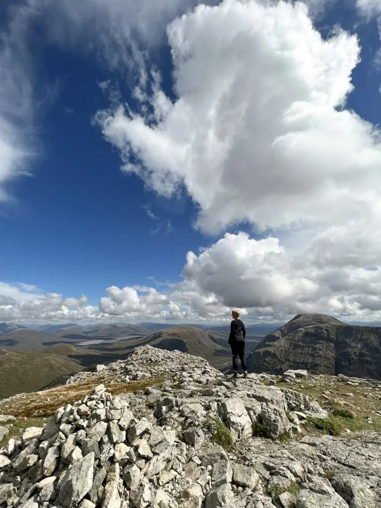 A woman stood on the summit of Stob Coire Raineach