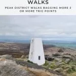 A Pinterest image for Peak District Walks with 2 or more Trig Points - Trig Points Walks - The Wandering Wildflower