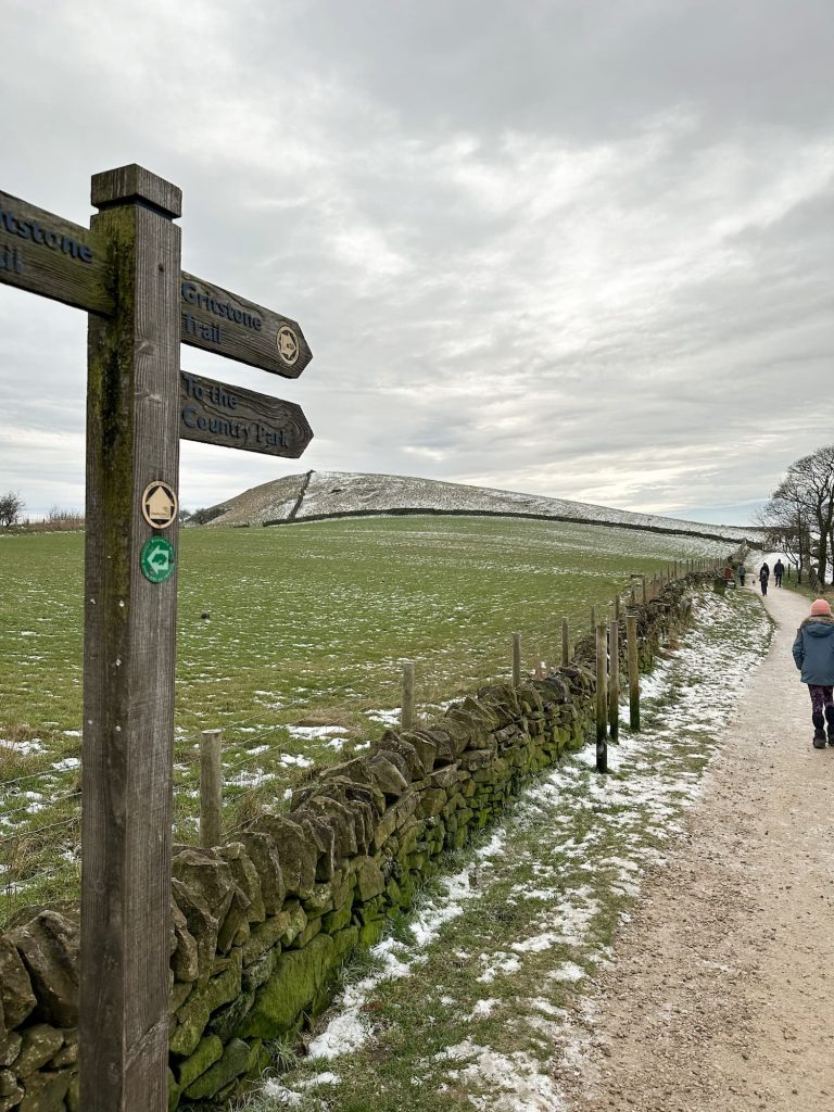 Signpost pointing to Teggs Nose Country Park