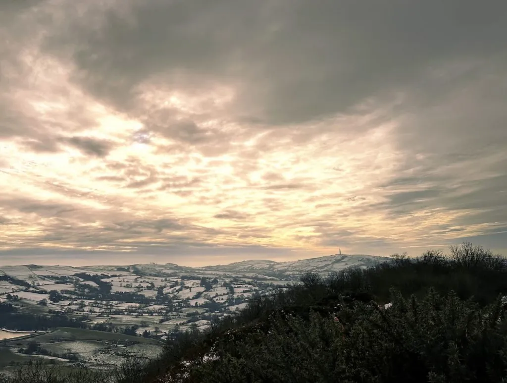 View from Teggs Nose Country Park with a dramatic sky