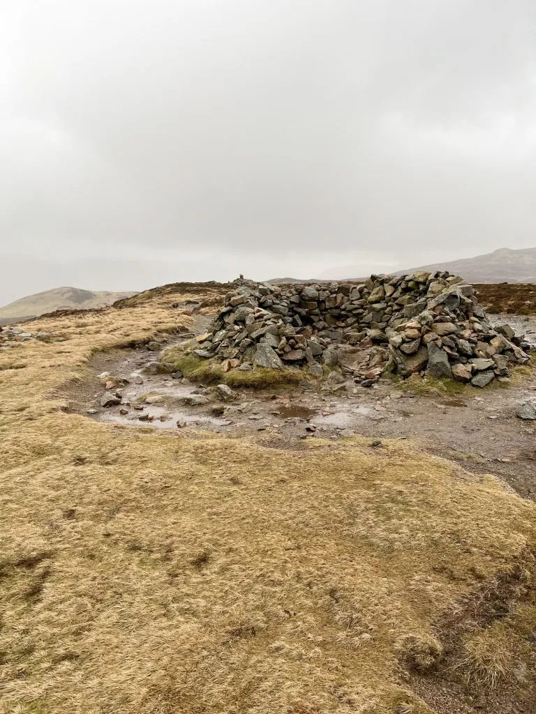 Bleaberry Fell summit wind shelter