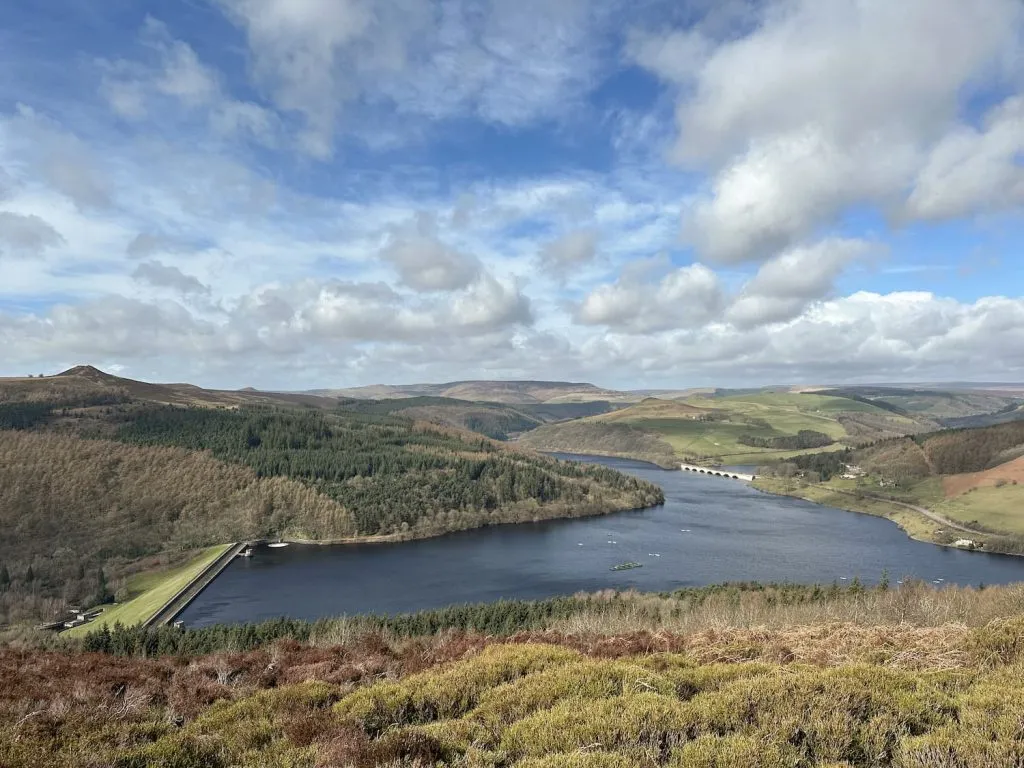 A view of Ladybower Reservoir from Bamford Edge