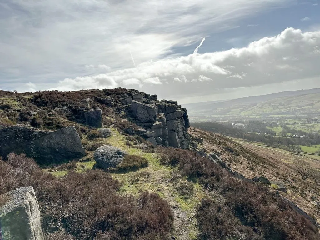 An abandoned millstone on Bamford Edge