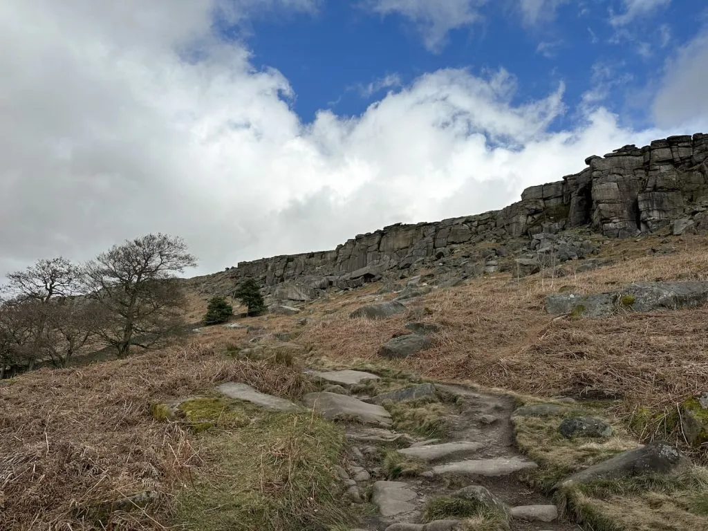 A stone path leading up to Stanage Edge