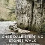 Pinterest image for Chee Dale Stepping Stones walk from The Wandering Wildflower