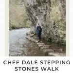 Pinterest image for Chee Dale Stepping Stones walk from The Wandering Wildflower