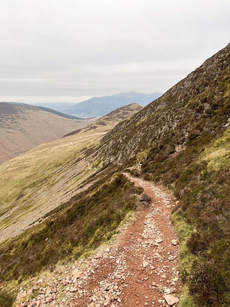 A mountain path through the fells leading to Outerside