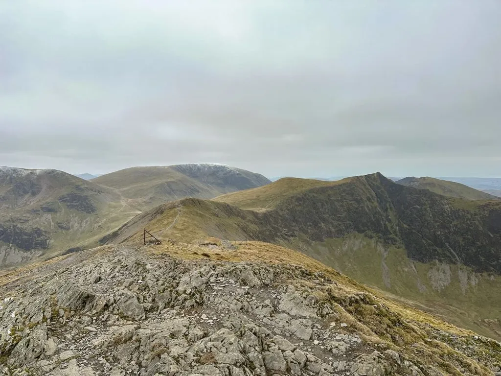 Views of fells from the summit of Grisedale Pike