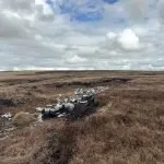 Remains of a WW2 plane on Sliddens Moss