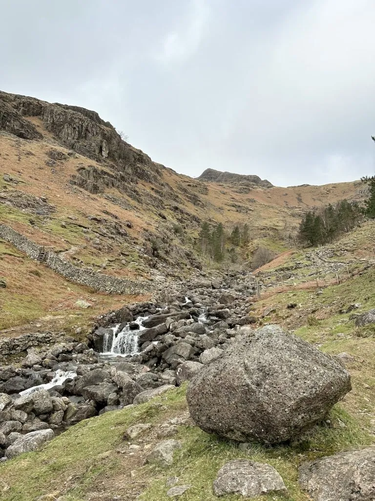 A waterfall in Stickle Ghyll