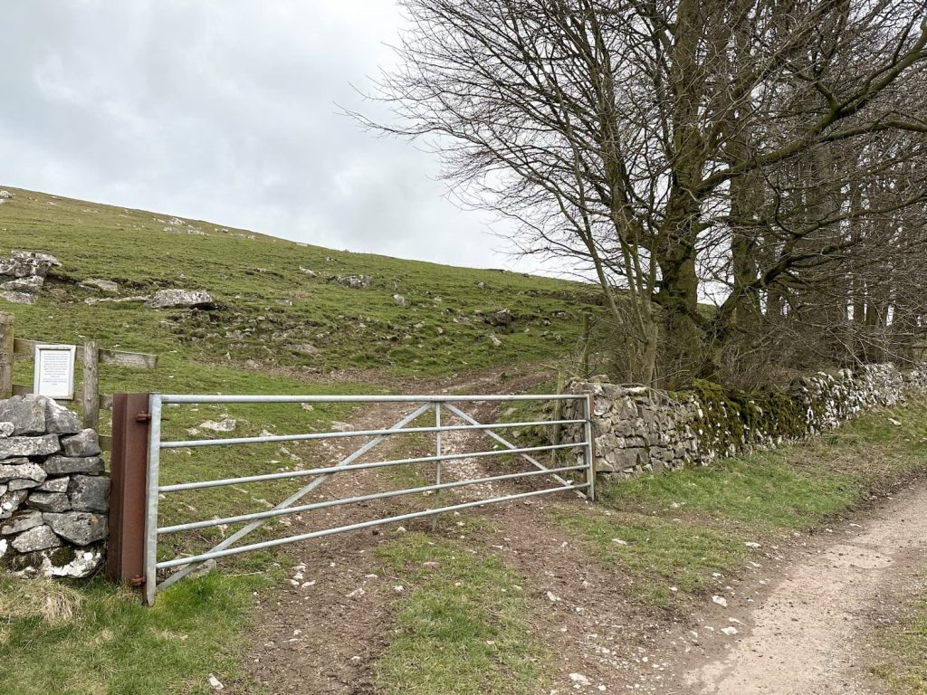 A metal farm gate