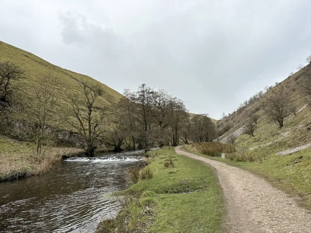 The River Dove flowing through Wolfscote Dale