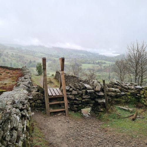 A stile above Rydal Hall