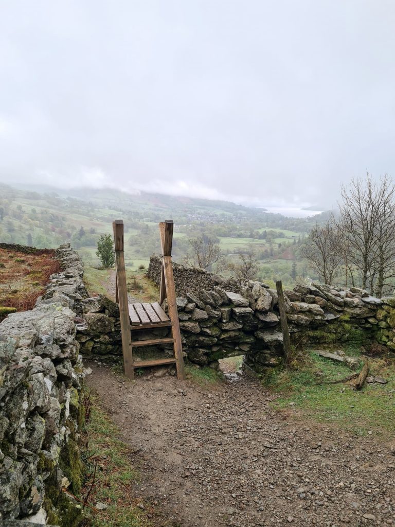 A stile above Rydal Hall