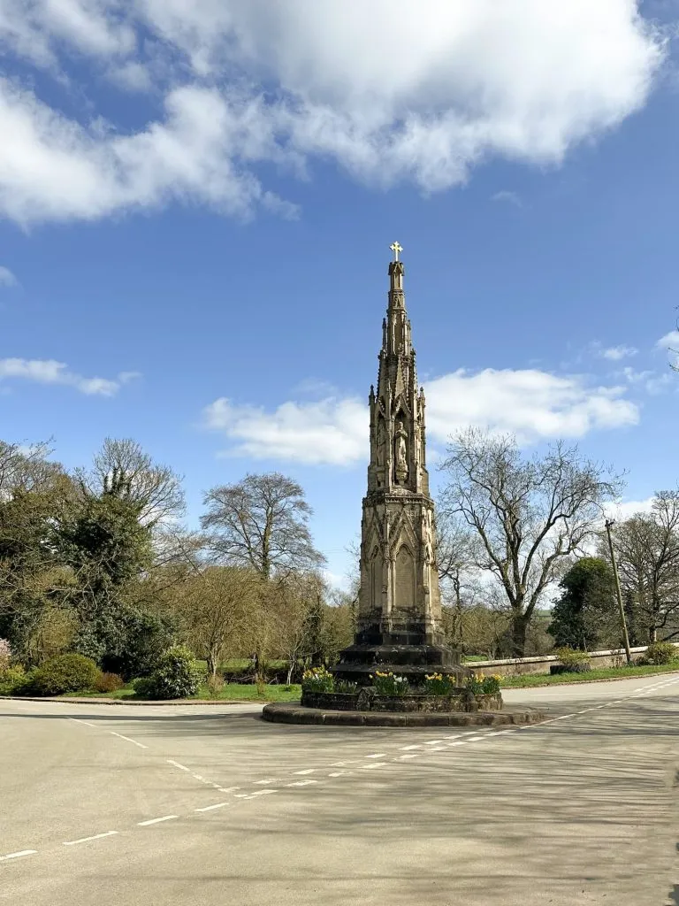 An ornate stone sculpture also known as Ilam Cross