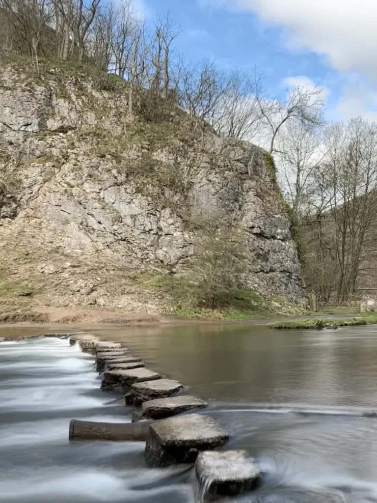 Dovedale stepping stones over the River Dove